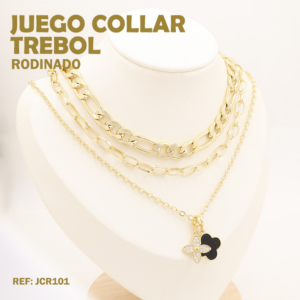 COLLAR TREBOL NEGRO