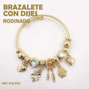 BRAZALETE CON DIJES PLUMA