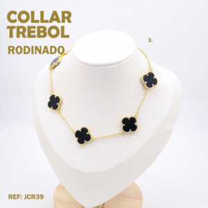 COLLAR TREBOLES NEGRO