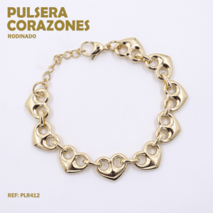 PULSERA CORAZONES DORADOS